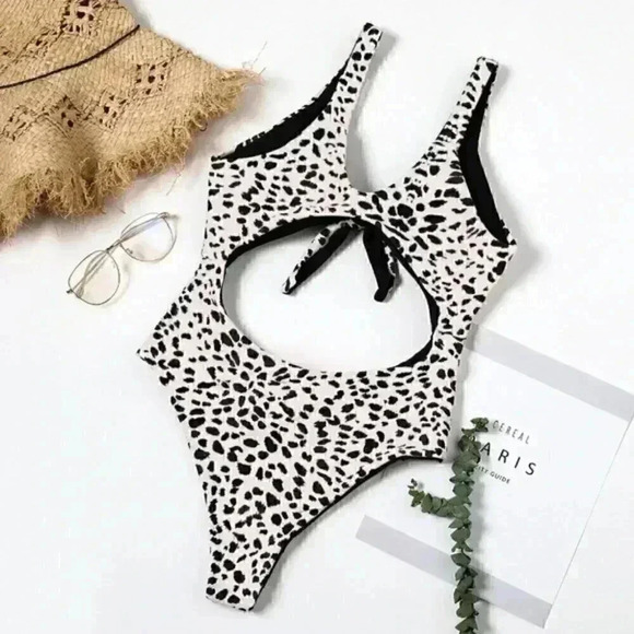 "CALL OF THE WILD" TIE FRONT SWIMSUIT - Picture 3 of 3